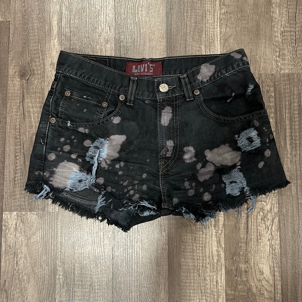 Vintage Levis Distressed Bleached Denim Shorts